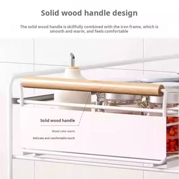 Kitchen under-sink storage rack, multi-functional spice bowl and plate pull-out storage rack, cabinet pull-out basket, and tiered rack. - Image 5